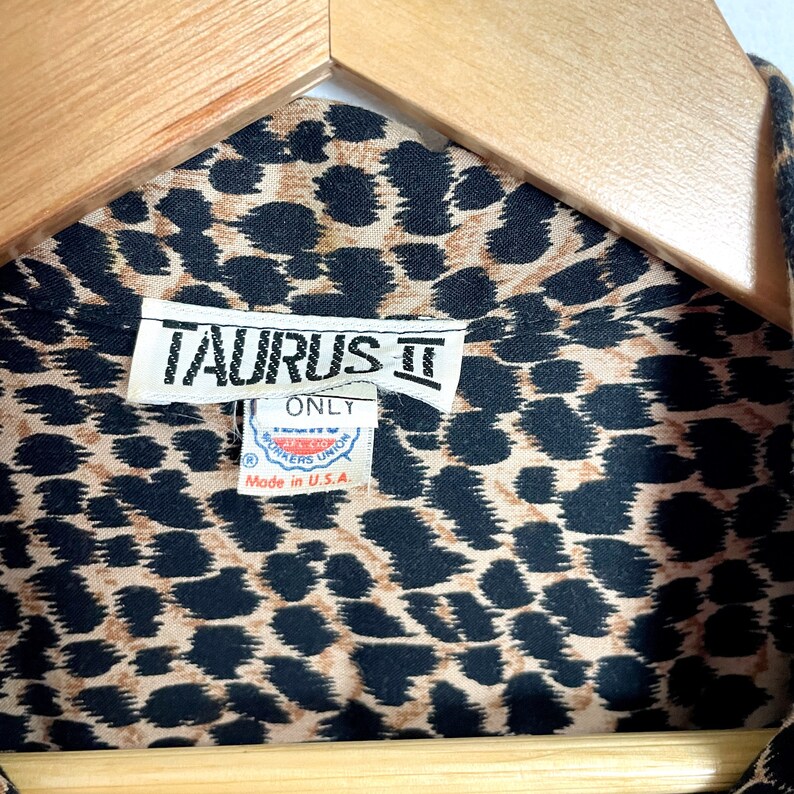 1980s vintage Taurus II animal print and black dress size 6 image 8
