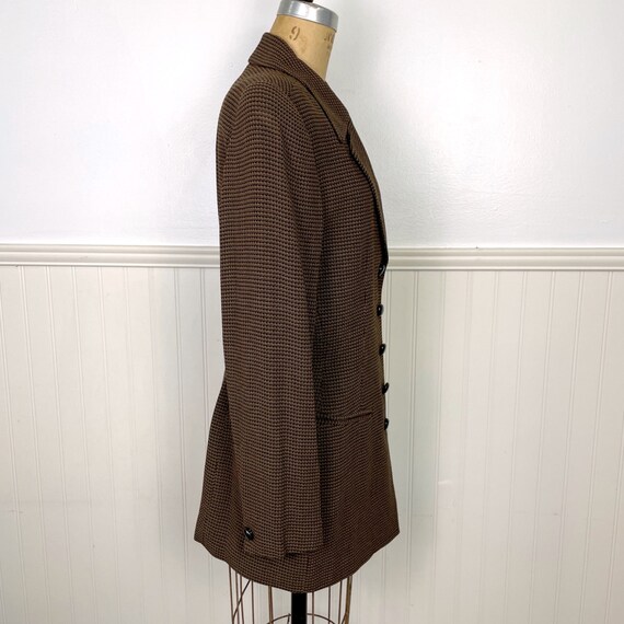 1980s Dana Buchman brown checked jacket - size me… - image 4