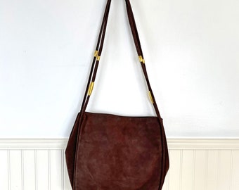 Vintage 1980s Donna Karan brown suede shoulder bag