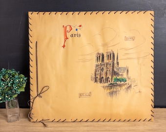 WWII 1945 Handmade Paris Photo Album - Gift from Signal Corps Soldier to His Wife