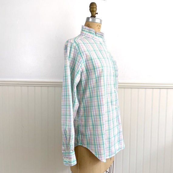 1980s Andrew Harvey asymmetrical pastel plaid blo… - image 2