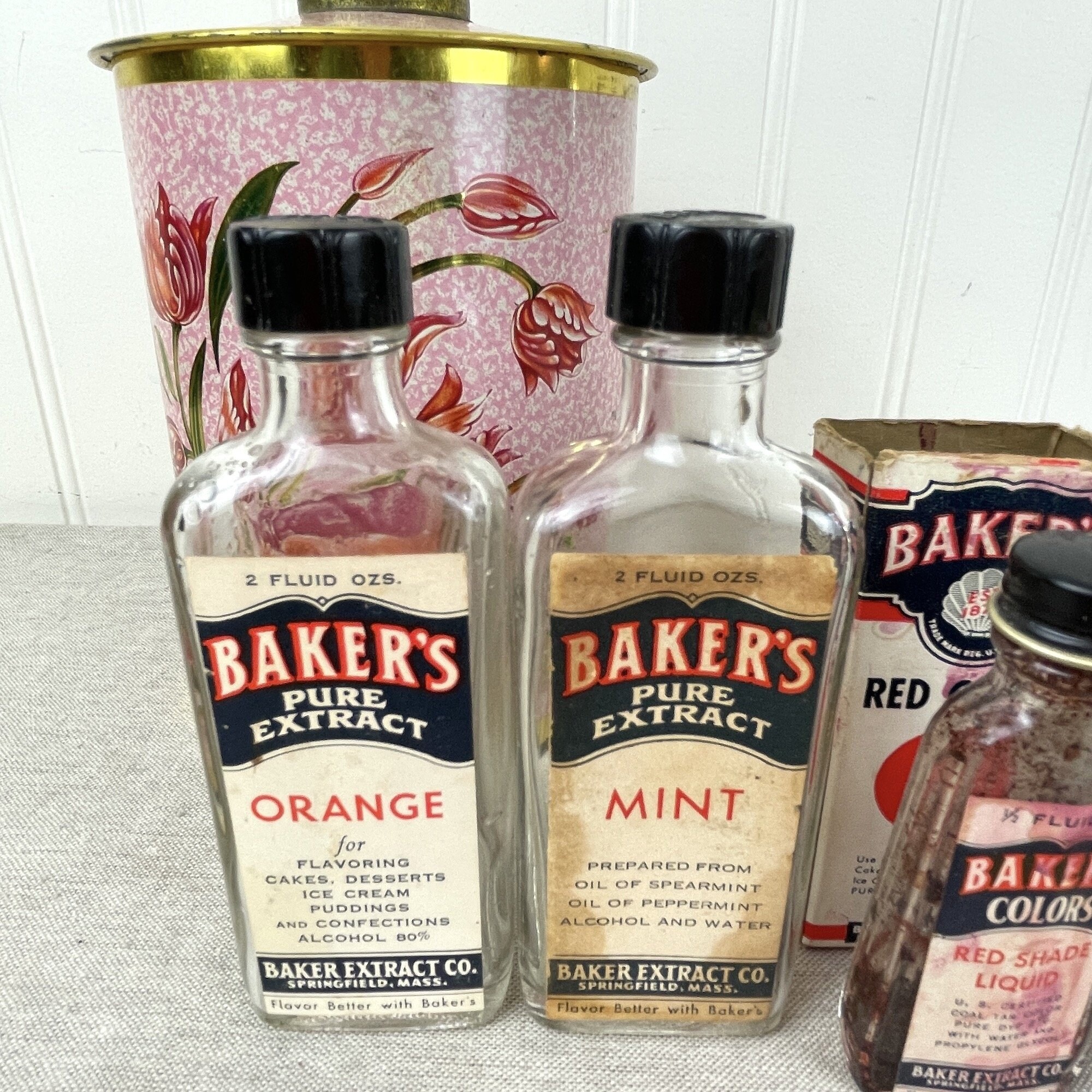 Baker's Extracts and Food Color bottles vintage 1930s | Etsy