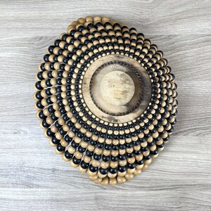 European wooden beaded basket 1960s vintage image 5