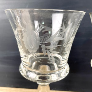 Mid century floral cut wine glasses set of 8 vintage barware image 4