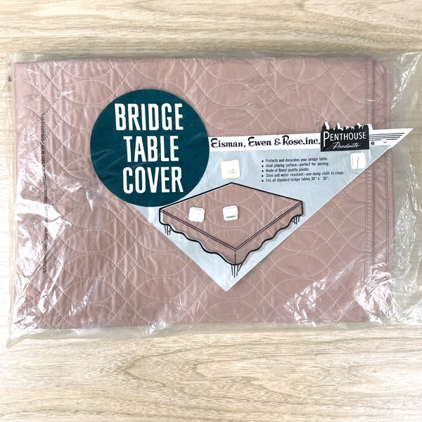 Fitted plastic card table cover - 1960s vintage