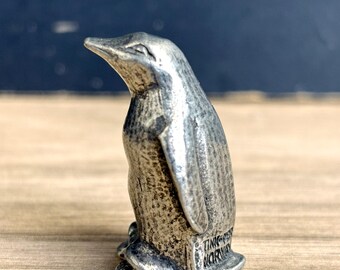 Vintage Tinn-Per Norway Pewter Penguin Figurine - Norwegian Collectible Miniature