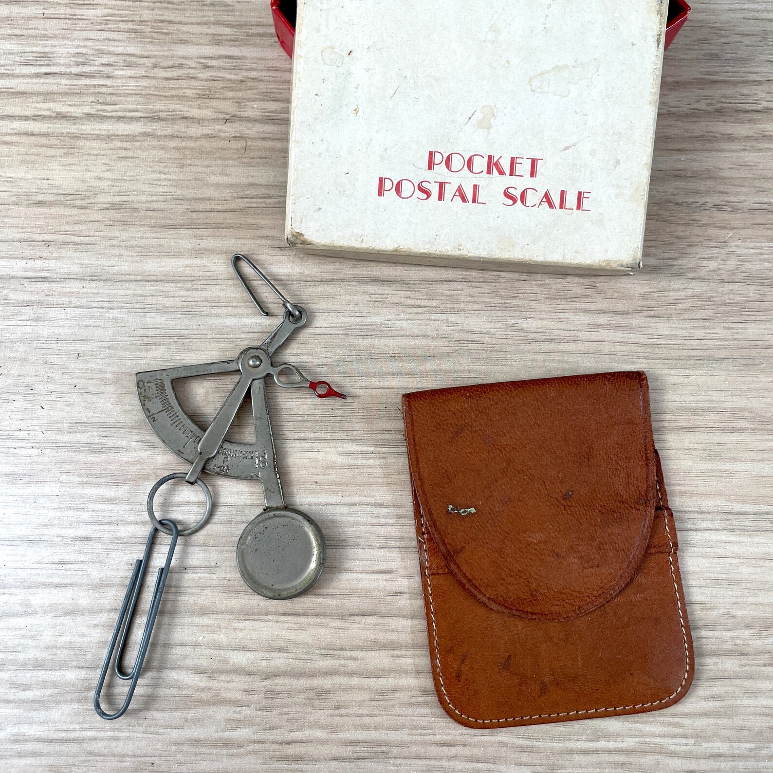 Pocket Postal Scale With Leather Pouch in Original Box Etsy