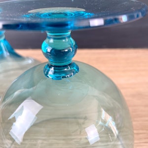 Azure blue glass covered candy dish 1960s vintage image 5