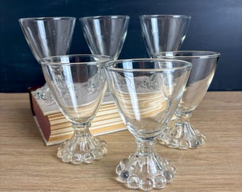 Anchor Hocking Boopie Berwick Liquor Glasses - set of 6 - 1960s vintage drinkware liqueur glasses