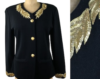 Black and gold embroidered jacket - Outlander Collection - medium