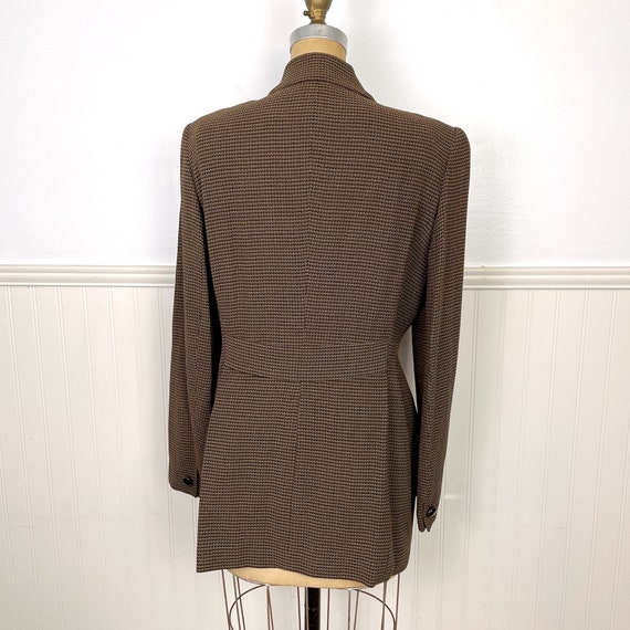 1980s Dana Buchman brown checked jacket - size me… - image 3