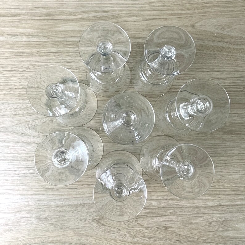 Mid century floral cut wine glasses set of 8 vintage barware image 6