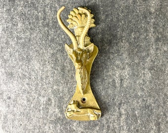 Brass antelope, wheat and fox door knocker - vintage hardware