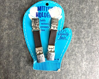 Porte-mitaines vintage Vanity Fair Clips NOS sur carte originale - Marcus & Wiesen Garment Accessories 1950s