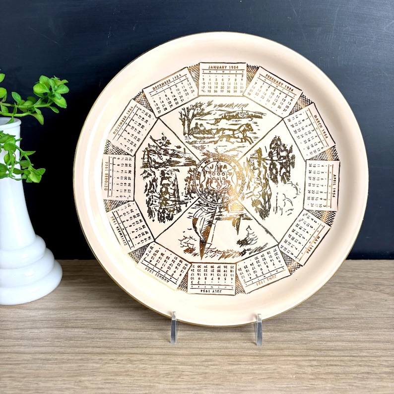 Calendar Rimm Vintage 1954 Calendar Plate - Jubilee by Homer Laughlin - Made in USA ...