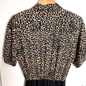 1980s vintage Taurus II animal print and black dress size 6 image 6