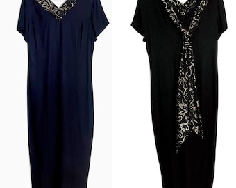 Vintage 1980s Incite Maxi Dress "Business in Front, Party in the Back" Size M-L
