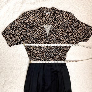 1980s vintage Taurus II animal print and black dress size 6 image 7