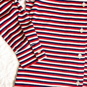 1970s red, white and blue striped tunic with belt size XS image 7