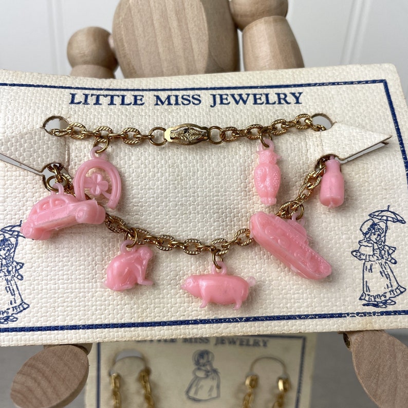 Little Miss Plastic Charm Bracelet and Necklace 1960s Etsy