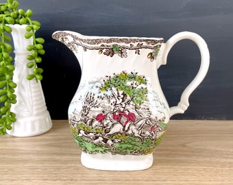 Myotts Country Life Staffordshire Ware small pitcher - 5.5" transferware pitcher