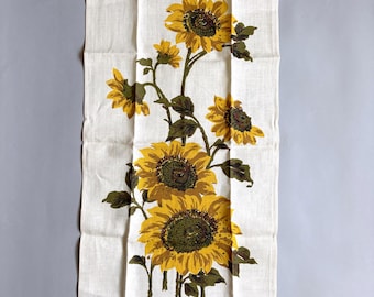 Torchon en lin Glorious Tournesol vintage
