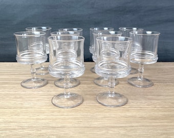 Antique cordial glasses - set of 10 - clear barware stems