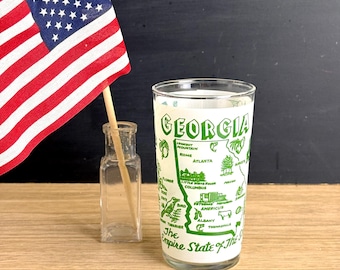 Georgia souvenir printed glass - 1960s vintage - Federal Glass