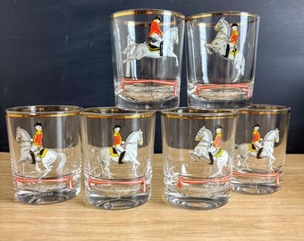 Set of 6 Lipizzaner Spanish Riding School Glasses - VMC Reims - Dressage Equestrian