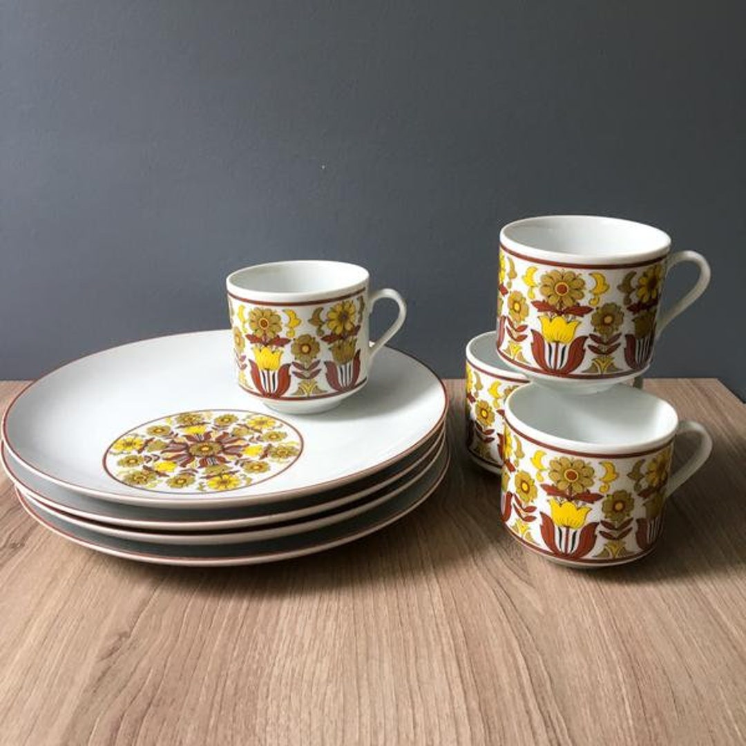 Tea and Toast Set for 4 Made in Japan 1970s Snack Sets NIB Etsy