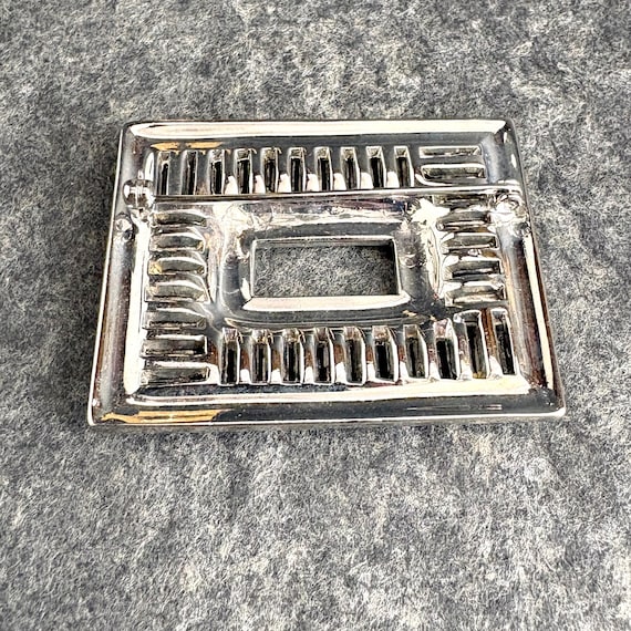 Art Deco style silvertone rectangular rhinestone … - image 5