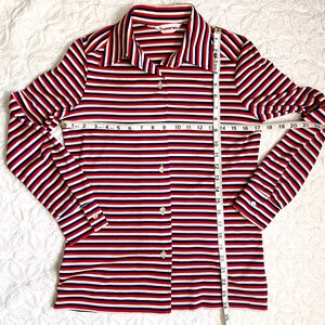 1970s red, white and blue striped tunic with belt size XS image 9