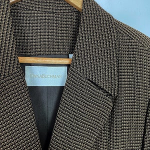 1980s Dana Buchman brown checked jacket size medium image 9