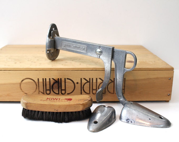 Vintage Shine Butler Wall Mounted Shoe Shine Holder Wall Mounted With