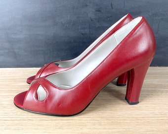 Sam & Libby Cameo peep toe heels - size 9M - 1990s vintage