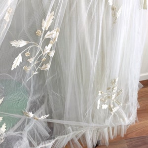 Satin and tulle wedding gown size small vintage wedding dress image 8