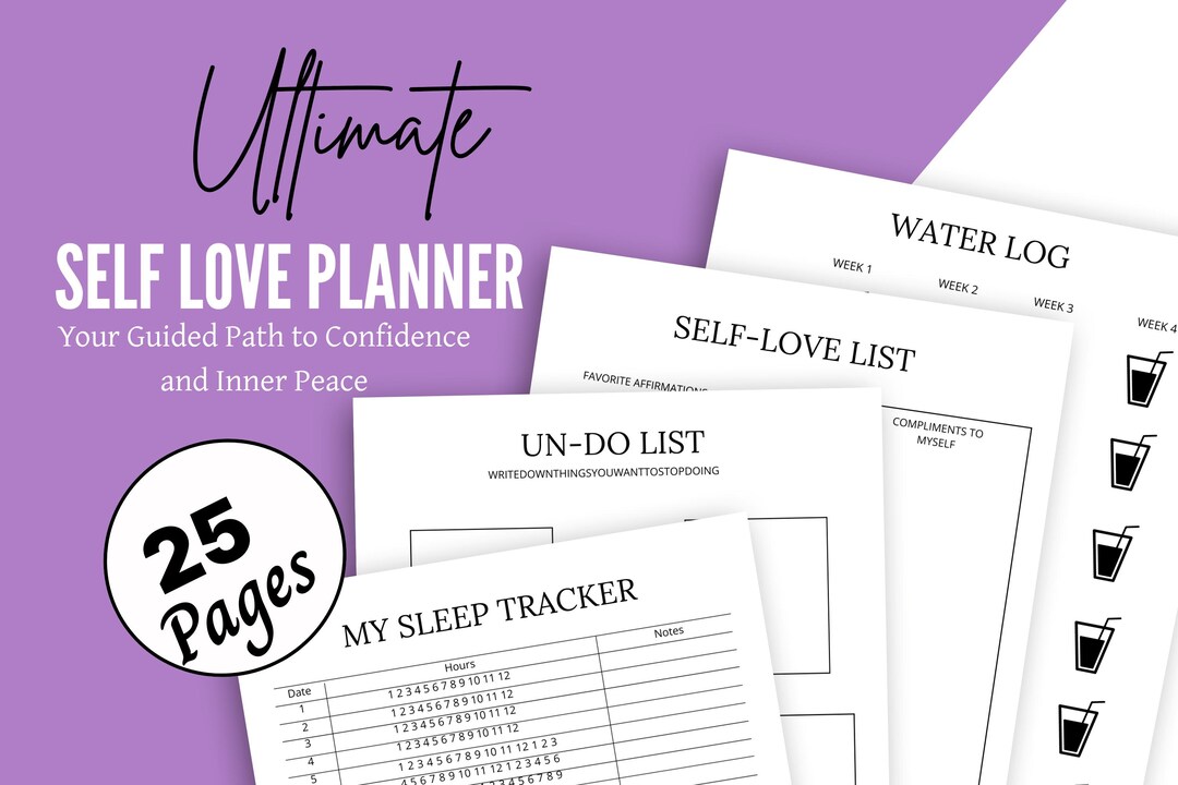 Ultimate Self Love Planner | 25-page Self Care & Wellness Journal ...