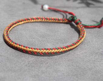 Pulsera de la amistad de cordón trenzado, tejida a mano para surfistas, estilo bohemio costero, regalo unisex de verano.