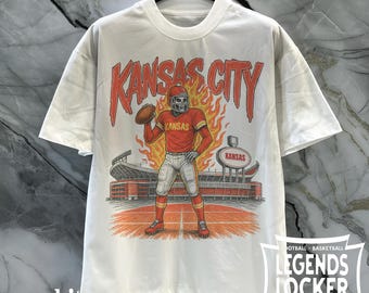 Kansas City Football T-Shirt, Vintage Kansas Football Graphic Tee, Gift for KC Fans