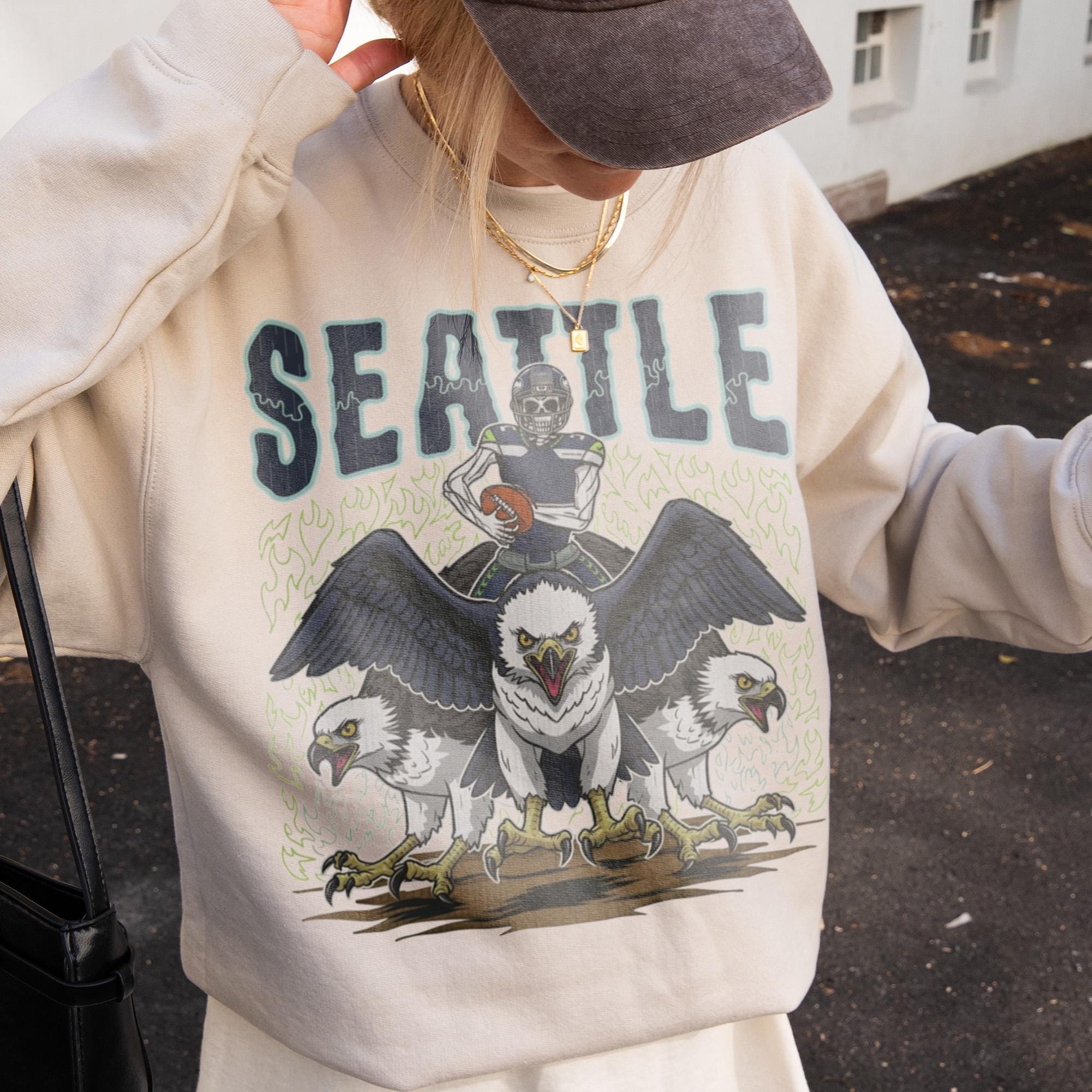 ヴィンテージ シアトル フットボール スウェットシャツ、レトロ シー