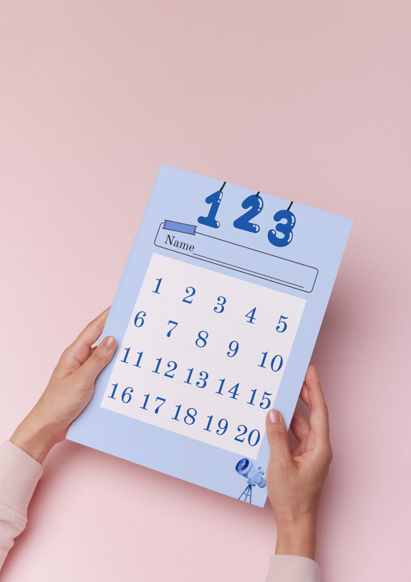 123 Blue Posters | Number Posters for Kids (A4) | Learning Posters for ...