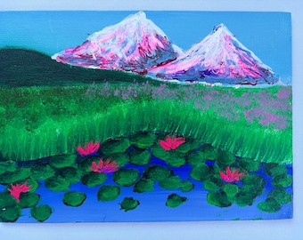 Miniatuurschilderij van een lelievijver