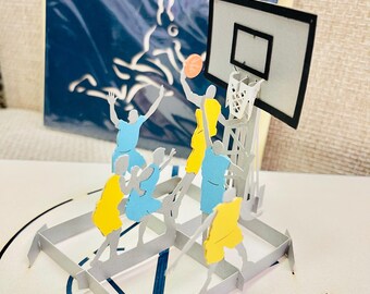 3D Basketball Pop Up Greeting Card for Father's Day Boy Children Kids Birthday