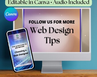 Web Designers Editable Video Template – 45s “5 Questions” with Audio Included – Social Media Marketing