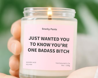 Just Wanted You To Know Candle with Wood Wick | Best Friend Gift, Funny Best Friend Gift, Funny Birthday Gift, 8oz soy wax candle