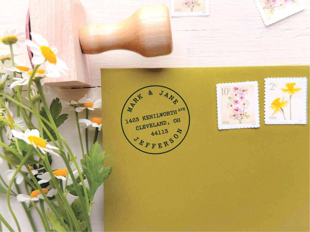 Custom Typewriter Font Return Address Stamp | Old World Postmark ...