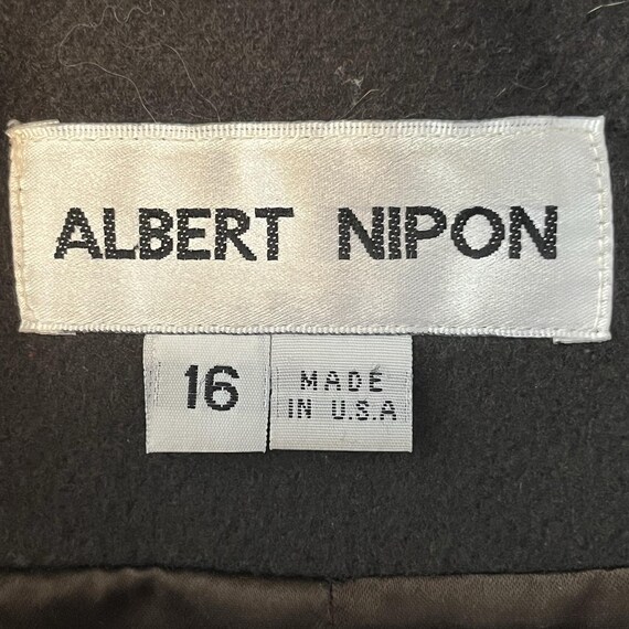 Vtg Albert Nipon 100% Wool Long Peacoat Size 16 C… - image 4