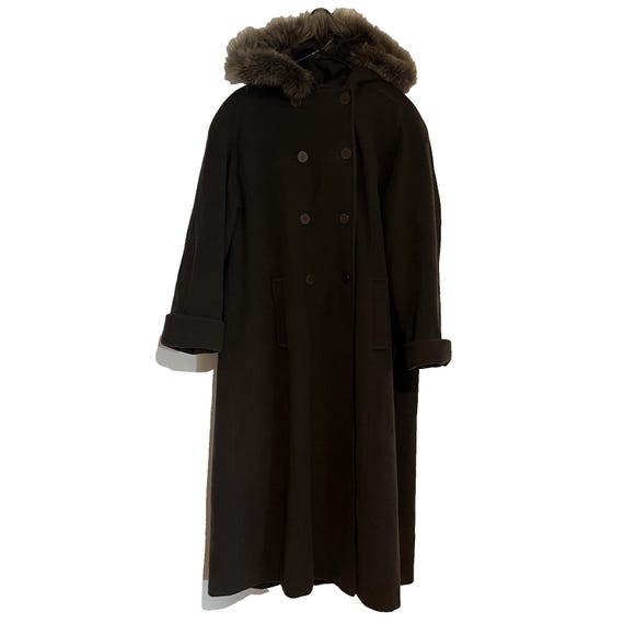 Vtg Albert Nipon 100% Wool Long Peacoat Size 16 C… - image 2