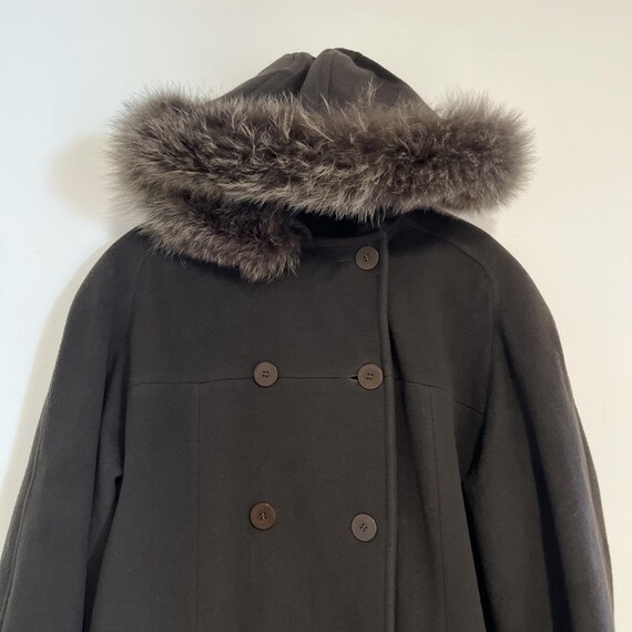 Vtg Albert Nipon 100% Wool Long Peacoat Size 16 C… - image 1