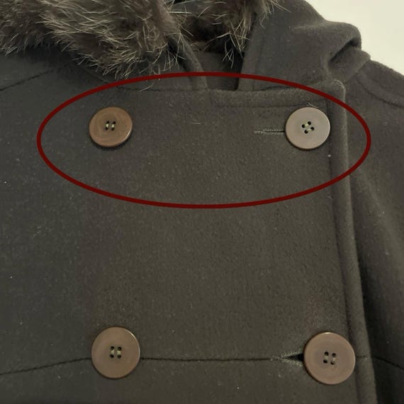 Vtg Albert Nipon 100% Wool Long Peacoat Size 16 C… - image 8